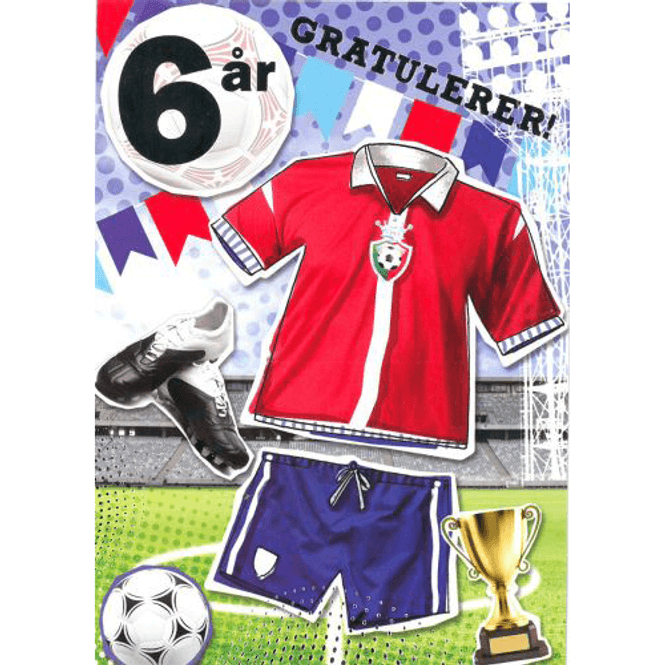 Hovedbilde Bursdagskort 6 År Fotball