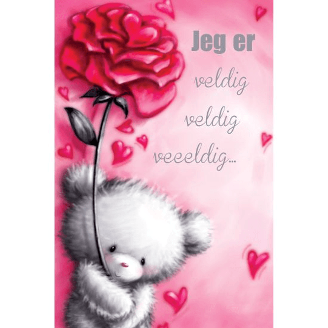 Hovedbilde Valentinekort Dobbelt Med Rød Konvolutt - Jeg Er ...