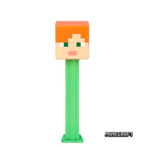 Hovedbilde PEZ Figur + 2 PK Drops - Minecraft Alex